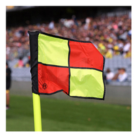 Drapeaux d'usine directement avec logo impression personnalisée 30*45cm drapeau d'angle de football de football personnalisé double face avec poteau en PVC blanc jaune