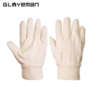 手套手廉价透气轻便耐用舒适白棉安全工作花园帆布工作手套
