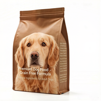 Sac d'emballage alimentaire personnalisé pour animaux de compagnie (chiens et chats) de 500g, 1kg, 2kg, 5kg, avec fermeture éclair et scellage sur huit côtés