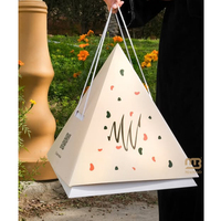 Boîte de traiteur en carton personnalisable pour plats à emporter, pour gâteau Kunafa, pâtisserie, plateau de dégustation, desserts, pyramide, laminage mat