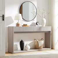 Console d'entrée Taliya en chêne massif de style américain, table de rangement moderne et durable pour salon, meuble décoratif pour couloir