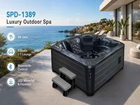 DMAN Spa extérieur rectangulaire moderne en acrylique avec bain à remous, 58 jets, garantie de 3 ans, thermostat et fonction air