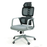 Silla de Oficina Ergonómica Moderna de Malla con Reposacabezas Ajustable, Silla de Trabajo para Oficina, Hogar, Hotel