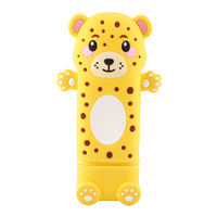 Étui à crayons en silicone imperméable pour enfants, créatif, mignon, motif animal, facile à nettoyer