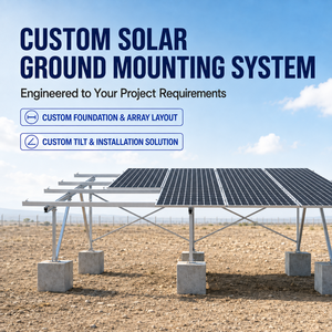 OEM Custom Aluminum Ground Mount Solar Racking System with Concrete <b>Foundation</b> for Commercial PV Solar Projects - Product Image 5