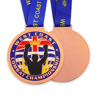 Médaille de boxe personnalisée en gros à prix avantageux de l'usine de médailles, collier de médaille de boxe personnalisé
