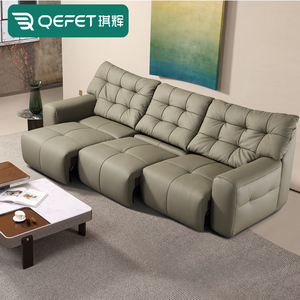 Canapé-<span class=keywords><strong>lit</strong></span> électrique rétractable convertible en cuir véritable pliable inclinable multi-usages Home cinéma meubles de salon - Product Image 1