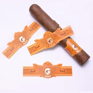 Anneaux de cigares en relief Die Cut Sticker Cigar Label ring wrap feuille d'or paquet d'étiquette de cigare