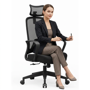 Silla de Oficina Ejecutiva Moderna con Malla, Reposabrazos Ajustables, Reposacabezas Integrado, Diseño Ergonómico Giratorio, Sistema de Oficina AY, Estructura de Acero - Product Image 1
