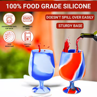 Tasse à vin en silicone ODM/OEM de 9oz, gobelet en verre de silicone coloré, tasse de fête créative unique/anniversaire, verre à vin en plastique personnalisé