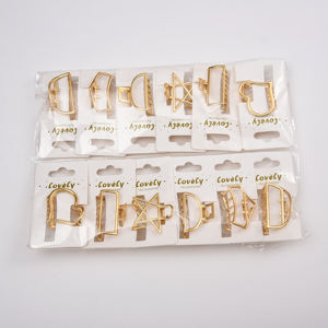 Ventes chaudes Jiamu JM-1664 Pinces à cheveux en métal dorées Élégantes Géométriques Style vintage pour femmes Filles Petite taille Toutes occasions - Product Image 1