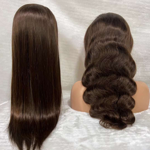 Jennifer Custom Glueless13x4 encaje frontal cabello humano Marrón 99 Burg rojo prearrancado encaje cuerpo onda brasileño pelucas de cabello crudo - Product Image 1