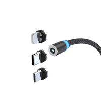 Cargador Magnético con Rotación de 360 Grados, Cable USB 3 en 1, Carga Rápida de 5A, Duradero °   Rotación para Uso en Computadoras