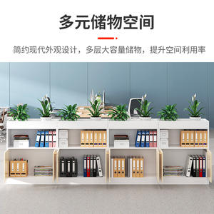 Meuble de séparation de bureau moderne avec jardinières, unité de rangement multi-compartiments durable pour la décoration et l'organisation de l'espace de travail - Product Image 4