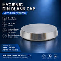 Tutup Kosong DIN Seri Sanitary 16AMP, Tutup Kosong DIN Higienis Metrik SS 304 SS 316L DN10-DN150 1"-4"