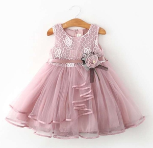 Vestito estivo Casual per piccola <span class=keywords><strong>principessa</strong></span> bambina Tutu decorato a fiori con pizzo Costume da festa per bambini per fascia d'età - Product Image 6