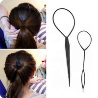 2pcs outil de coiffure en plastique boucle tresse fabricant bricolage queue de cheval créateur cheveux perles enfileur