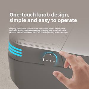 مرحاض ذكي من السيراميك قطعة واحدة مع تدفئة للمقعد، مثبت على الأرض مع شطاف، تصميم مستطيل للحمام، متوفر بالجملة - Product Image 4