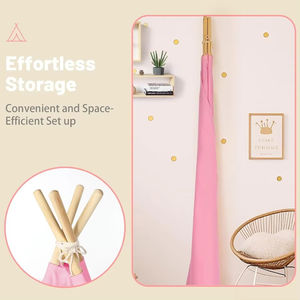 Tente de jeu pour enfants en toile de coton, antidérapante, rembourrée, pliable, grande capacité, pour l'intérieur et l'extérieur, tente <span class=keywords><strong>tipi</strong></span> indienne - Product Image 4