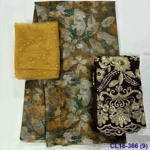 Lisami RTS gasa Suiza algodón suave 2 yardas + 2 yardas bordado neto + 5 yardas impreso somalí sudanés Dirac gabasaar Toub tela de algodón - Product Image 3