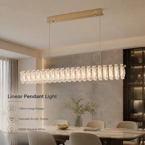 Lámpara de Techo Moderna de Hierro con Pantalla Acrílica, Iluminación LED Tricolor para Comedor, 120 cm, 70-80 W, Altura Ajustable - Product Image 2