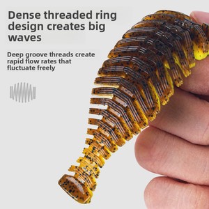 King Luya Esche Morbide in Acciaio Inossidabile a Coda a T per Spigola, Pesce Mandarino, Pesce Bocca Grande, Bufalo, con Aroma di Pesce, Affondanti, Realistiche, Grandi Gamberetti Morbidi - Product Image 1