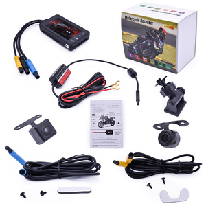 Caméra de tableau de bord 1080P double objectif DVR étanche pour moto - Product Image 1