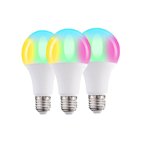 Ampoules intelligentes à télécommande très vendues, ampoules LED intelligentes Wi-Fi RGB couleur 9W SMD Meross, ampoule intelligente rechargeable