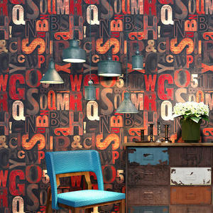 Carta da Parati Moderna in PVC Impermeabile con Motivi Geometrici e Lettere <span class=keywords><strong>Inglesi</strong></span> per Uso Domestico - Product Image 2