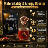 Tisane Énergisante Masculine aux Dix Trésors – Sachet de Thé Bien-être pour Hommes pour un Soutien Énergétique Quotidien