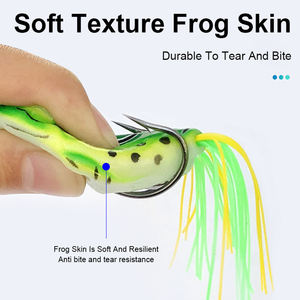 Esca da <span class=keywords><strong>Pesca</strong></span> GJ03 Biomimetica a Forma di Rana <span class=keywords><strong>con</strong></span> Doppio Amo, Esca Artificiale in Silicone Morbido per <span class=keywords><strong>Pesca</strong></span> alla Rana - Product Image 4