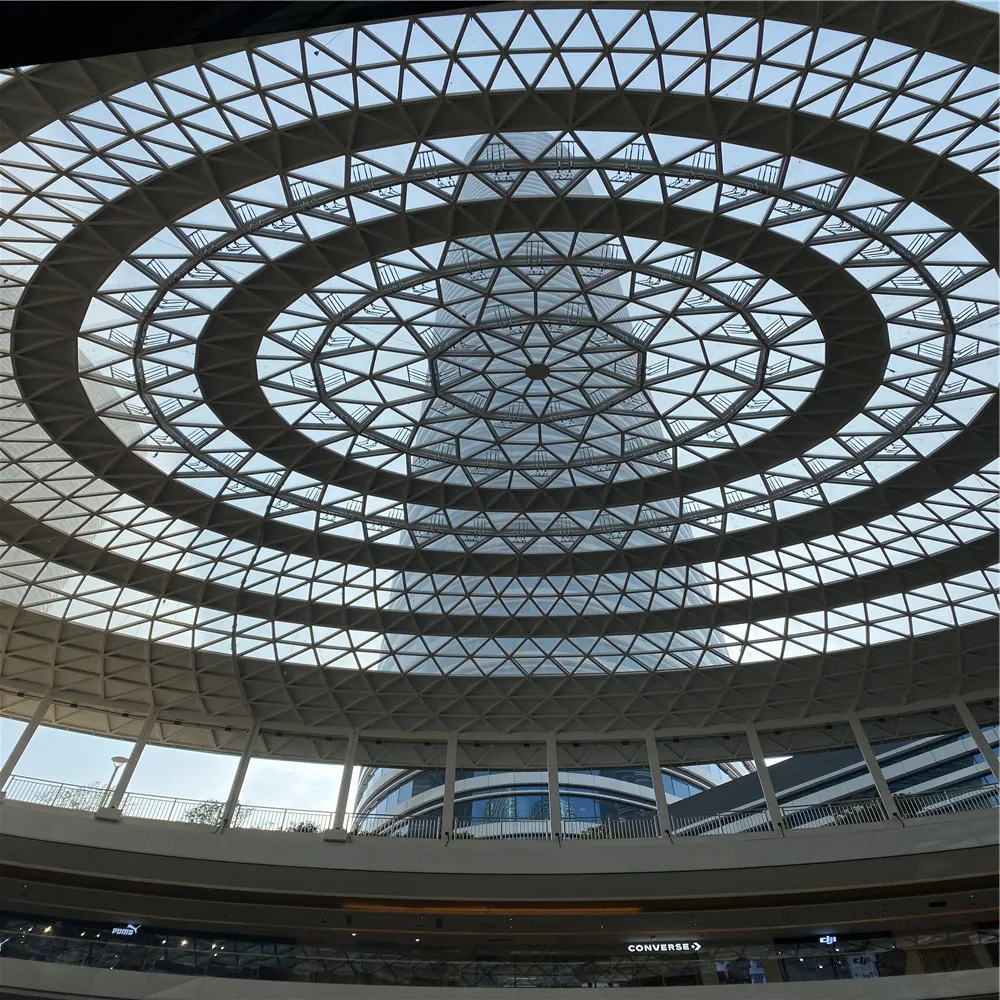 การออกแบบโครงสร้างเหล็ก Skylight Dome พื้นที่หลังคากรอบ