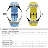 Boîtier de montre professionnel de luxe OEM/ODM en acier inoxydable avec bracelet en caoutchouc FKM à motif sergé compatible S-watch X pour Pocket