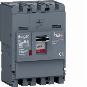 HCT250AR ปรับแต่งได้ด้วยสวิตช์ตัดวงจร Hagers รุ่น h3+ P250 3P 250A - Product Image 1