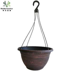 Iron Planter Wall Hanging Planter Ronbo Sunrise Balcony Patio Wall Iron Round Plastic Hanging Basket Planter Macetas