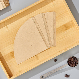 Pasta di legno originale carta da filtro caffè tipo V 50 fogli per caffè a forma di ventaglio V02 tazza filtro per <span class=keywords><strong>V60</strong></span> cono carta da tè - Product Image 4