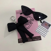 Doux Puff Bow Porte-clés Accessoires Cadeau rose Arcs Charme Y2K Plaid Bowknot Porte-clés Coquette Esthétique Portefeuille Sac À Main Sac Charmes