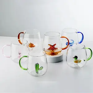 Wholesale Custom Vintage 3D Creative Animal Shaped Glass Cup