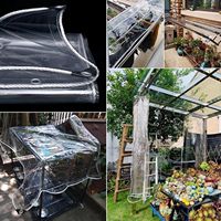 Bâche en PVC tissé transparente imperméable avec œillets renforcés pour serre, patio et enclos extérieur