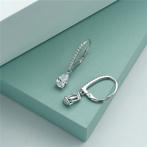 Aimgal Đồ Trang Sức Mỹ S925 Bạc 18K Vàng Mạ 0.8ct Lê Cắt 8A Cao Carbon Kim Cương Stud Thả Bông Tai Kỷ Niệm Đảng Quà Tặng - Product Image 3