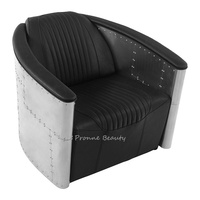Fauteuil lounge en cuir industriel pour salle d'attente de salon de beauté PronneBeauty