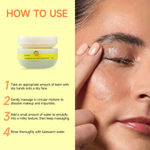 Baume démaquillant à base d'huile <span class=keywords><strong>non</strong></span> comédogène naturel éclaircissant nettoyant à la mandarine 5X vitamine C baume démaquillant 50ml - Product Image 4