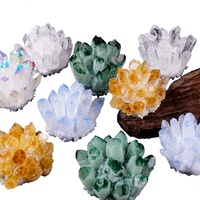 Vente en gros de grappes de cristaux naturels, violet, jaune, vert, blanc brut, diamètre 7 cm, pierres diffuseuses d'arômes, cristaux décoratifs
