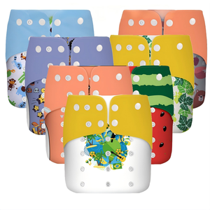 Babyshow Bestseller Bedruckte Baby-Stoffwindeln Waschbar Wiederverwendbar Weich Atmungsaktiv Wildleder 3D Auslaufschutz 22-32 Pfund für Babys - Product Image 1