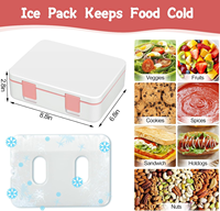 Haute capacité 5 compartiments 1300ml micro-ondable sans BPA Durable salade alimentaire conteneur boîte à lunch enfants avec bouteille d'eau