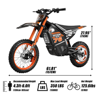 Stock USA in Electric Dirt Bike Off-Road Motorcycle 3000W 48V Range,Dual Suspension & Hydraulic Brakes Fit Age 13+ Max 35MPH