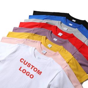 Camiseta de Algodón Grueso de Corte Holgado Personalizada para Hombre, Venta al por Mayor, Informal, Lisa, con Impresión de Logotipo Personalizado - Product Image 1
