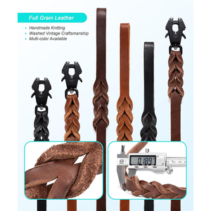 Henshine Popular alta resistencia peso ligero fácil de operar cuero de grano completo multicolor disponible correa de perro personalizada - Product Image 2