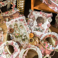 15 autocollants par paquet série Souvenirs du passé 6 options pour la base de collage rétro autocollants de cadre photo de carte dure creuse