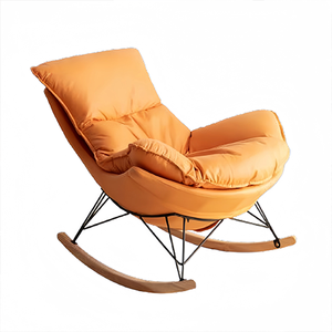 Sillón Reclinable de Tela Estilo Nórdico, Sillón Mecedora Casual con Pedal para Dormitorio, Sala de Estar, Apartamento Individual, para Hoteles - Product Image 1